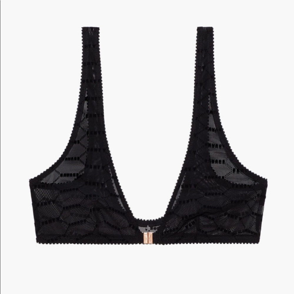 FLOCKED LOGO BRALETTE